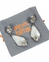 Alexis Bittar Jewelry - Teatro Moderne Rhodium Gem Adorned Shield Clear Earrings