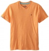 Tommy Hilfiger Boys 8-20 Short Sleeve Fletch V-Neck, Orange Float, Medium