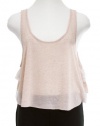 Free People Ballet Slub Knit 'The Frosting' Ruffle Back Cropped Tank Top