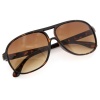 Zoom Classic Sunglasses Plastic Aviator Tear Drop Shape with Double Brow, Tortoise Color Frames/Brown Color Lenses, Large
