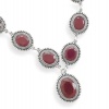17 Oxidized Oval Faceted Rough-Cut Ruby with Bead Design Necklace