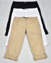 NEW Calvin Klein Jeans Womens Crop Capri Pants Cuffed Black Khaki White