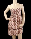 Shoshanna Dress - Geometric Print Silk Strapless Dress US 6