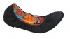 BLOSSOM EPSON-1 Women's ballet flats with faux lamb skin plain PU upper and floral lining and Elasticized collar