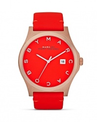 Hit refresh with this color pop watch from MARC BY MARC JACOBS. In a supercharged hue with logo indexes, it's the timepiece we want bright now.
