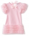 Mud Pie Baby-Girls Newborn Pretty In Pink Tiered Mesh Dress