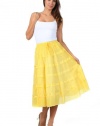 Sakkas Raw Edge Tiered Ribbon Gypsy Boho Mid Length Cotton Skirt