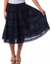 Alki'i Embroidered lace sequin full gypsy bohemian mid length skirt, Many colors