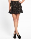 GUESS Floral Lace Circle Skirt, JET BLACK (SMALL)
