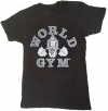 W110 World Gym T Shirt Acid Wash Classic logo