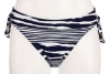 Shoshanna Ikat Navy Stripe Ruched Bikini Bottom, X-Large