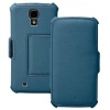GreatShield VANTAGE Series Case for Samsung Galaxy S4 IV Leather Wallet Cover with Stand + Sleep / Wake Function (Blue)