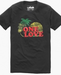 Let's get together and feel all right. This Horizon One Love T shirt is the ultimate mantra.