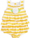 First Impressions Infant Girls Yellow & White Striped Sunsuit, 3-6M