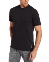 Kenneth Cole REACTION Men's Weight Soft Striped Short Sleeve V-Neck Tee