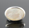 City by City Ring, Silver-Tone Large Mother of Pearl Oval East/West Ring Size 7