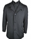 Hugo Boss Mens Coxtan Wool Peacoat Zip Front Coat Jacket