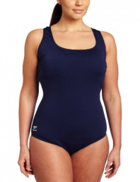 Speedo Aquatic Endurance+ Polyester Plus Size Vanquisher Moderate Ultraback Swimsuit, Navy, 20