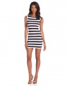 French Connection Women's Stretch Stripe Dress, Navy/White, 4
