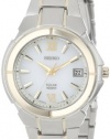 Seiko Women's SUT022 Solar Two Tone Stainless Steel Analog with Silver Dial Watch