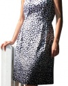 Calvin Klein Black and White Printed Sheath Dress, Size 6