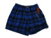Polo Ralph Lauren Men's Plaid Flannel Underwear Pony Button Fly Boxer Shorts P627 (Small, Navy Blue)
