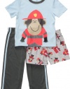 Carters Monkey Fireman Three Piece Pajama Sets 12 - 24 Months (18 months)