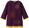Hartstrings Girls 2-6X Toddler Girl Sweater Tunic with Embroidery, Raisin, 2T