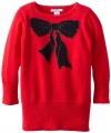 Hartstrings Girls 2-6X Toddler Girl Sweater Bow Tunic, Red, 2T