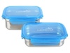 LunchBots Clicks Leak Proof Stainless Steel Food Containers, Small, Set of 2