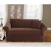 Sure Fit Pique 3-Piece Stretch Loveseat Slipcover, Chocolate