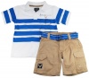 Company 81 Toddler Boys 2-7 Boys Jersey Polo Shirt With Solid Belted Shorts