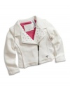 GUESS Kids Girls Little Girl Studded Jacket, CREAM (6X)