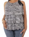 Style&co. Top, Women's Sleeveless Printed Tiered Tunic Blouse
