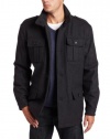 Michael Kors Men's Quincy Wool Blend Button Front Multi Pocket Field Coat