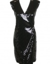 MICHAEL Michael Kors Womens Sequins Cap Sleeve Wrap Dress
