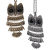 Rarelove 2 Pieces of Vintage Owl Pendant Long Bronze Chain Necklace Clothes