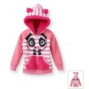 Belle du Jour Toddler Girls Hooded Zip-up Sweatshirt, Pink Panda, Size 4T
