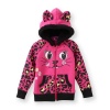 Belle Du Jour Toddler Girls Pink Cat Hooded Jacket, Size 2T
