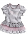 GUESS Kids Girls Newborn Triple-Tier Dress with Bloomers , STRIPE (3/6M)