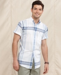 Live large. This oversized plaid pattern short from Tommy Hilfiger is ideal for your preppy summer look.