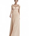 kingmalls Womens Elegant Cap Sleeves Long Beaded Prom Dresses (Medium)