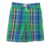 Polo Ralph Lauren Boy's Board Shorts Green Plaid Medium