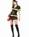 Fire Fighter Girl w/Black Dress Short Sleeves Costume Size 2-4 Small