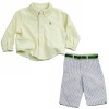 Polo By Ralph Lauren Infant Boy's 2 Piece Long Sleeve & Trouser Set (9 Months, Yellow)
