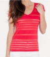 G by GUESS Women's Caley Striped Burnout Tee
