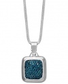 Giani Bernini Sterling Silver Necklace, Blue Crystal Embedded Fireball Pendant