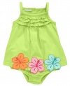 First Impressions Infant Girls Lime Green Hibiscus Sunsuit, 3-6 Months
