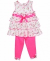 Guess Pretty Peek 2-Piece Outfit (Sizes 0M - 9M) - pink/white, 6 - 9 months