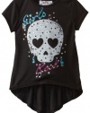 Beautees Girls 2-6X Top with Skull, Black, 6